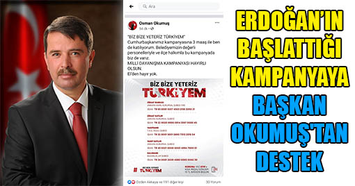Erdoğan 7 Maaşını Bağışlamıştı! Başkan Okumuştan Kampanyaya Destek