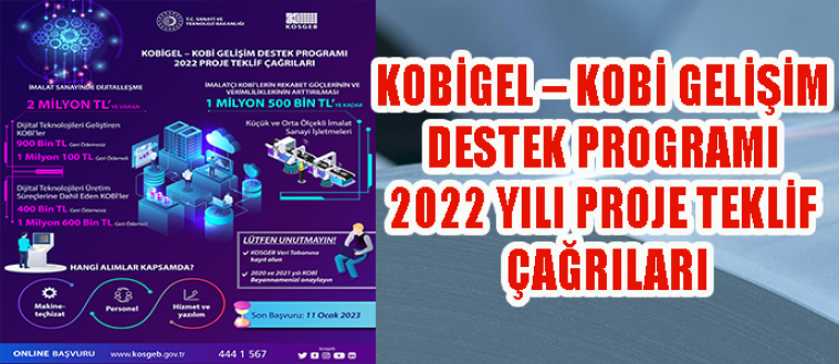 Kobigel – Kobi Gelişim Destek Programı 2022 Yılı Proje Teklif Çağrıları