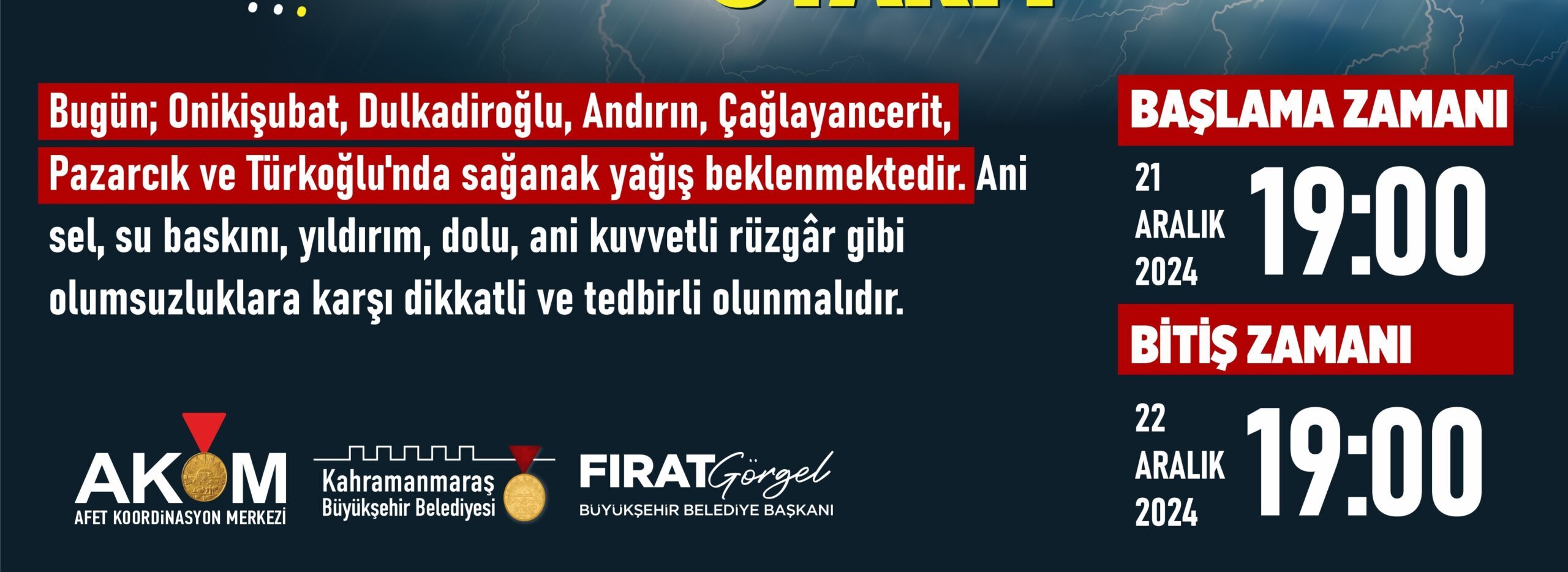 Sağanak Yağışa Karşı Vatandaşlar Uyarıldı!
