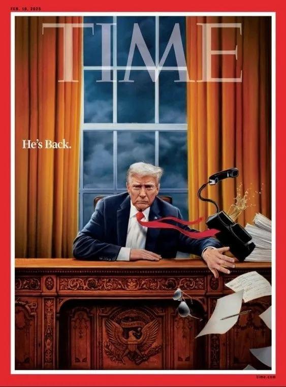 Time dergisinden dikkat çeken kapak... O (Donald Trump) döndü!