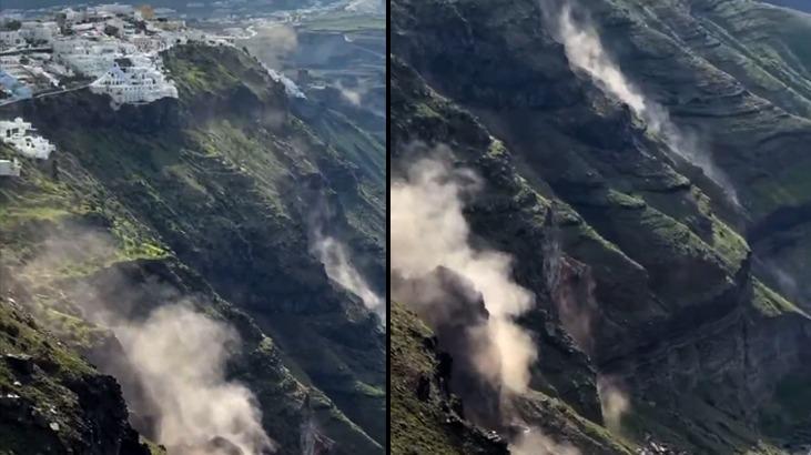 Santorini Adası’nda depremler toprak kaymalarını tetikledi