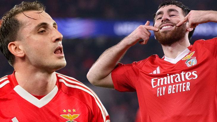 Şampiyonlar Ligi’nde Kerem Aktürkoğlu ve Orkun Kökçü’nün gecesi! Portekiz basınını salladı