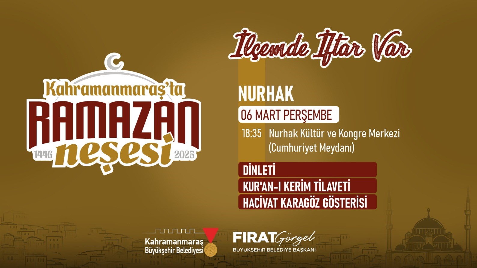 Büyükşehir’in Gönül Sofrası,bugün Nurhak’ta Kurulacak