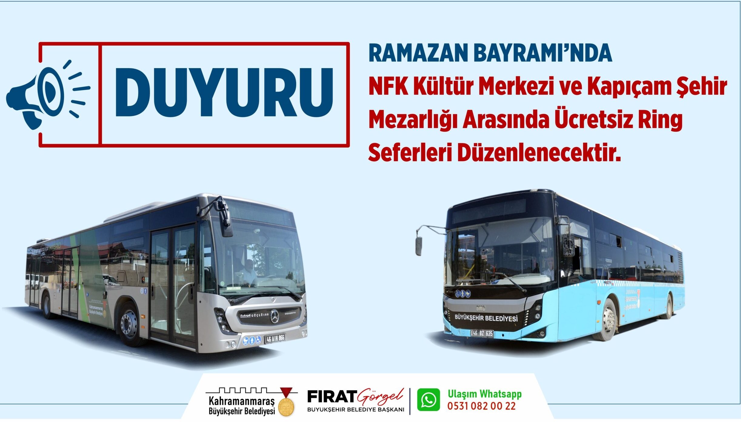 Büyükşehir’den Bayramda Kabir Ziyareti İçin Ücretsiz Toplu Taşıma Hizmeti