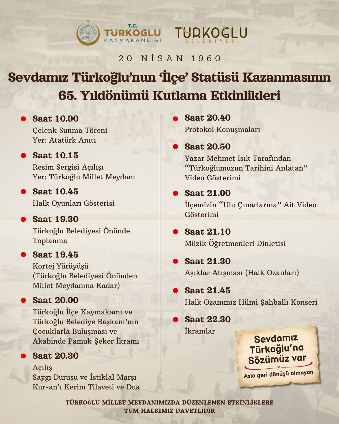 Başkan Karaca’dan davet; “Tüm hemşerilerimiz davetlidir”