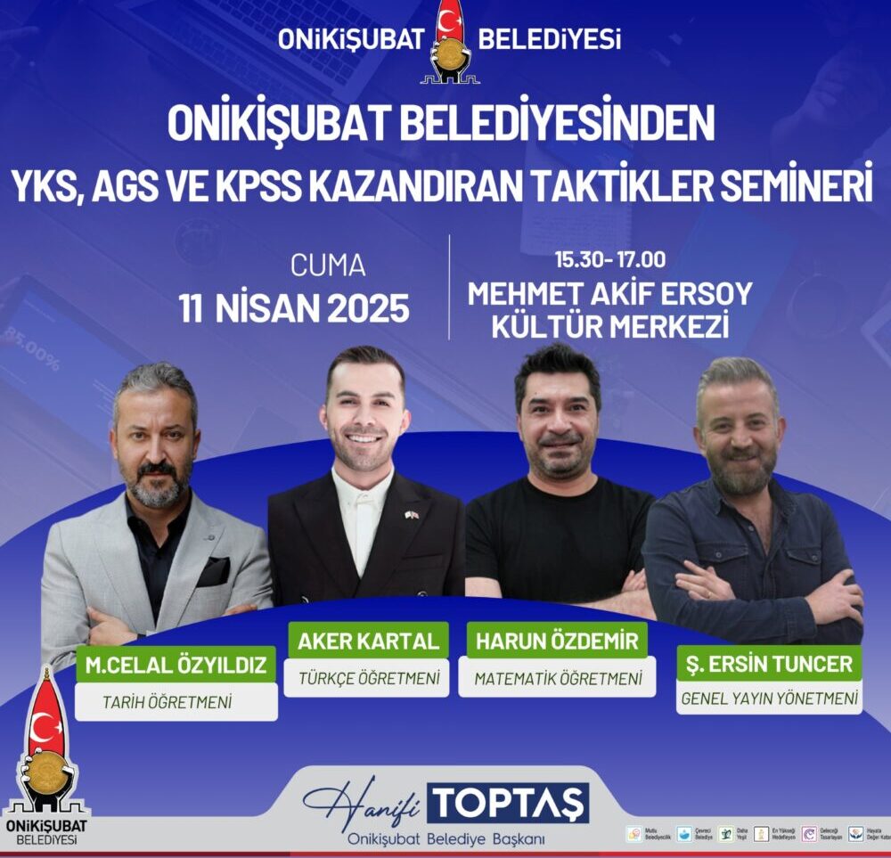 Onikişubat Belediyesi’nden YKS, AGS ve KPSS’de kazandıran taktikler semineri