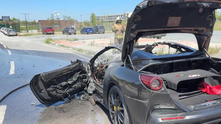 Eyüpsultan'da yanan 20 milyon liralık otomobilin sürücüsünün BJK Başkanı Serdal Adalı'nın oğlu olduğu ortaya çıktı