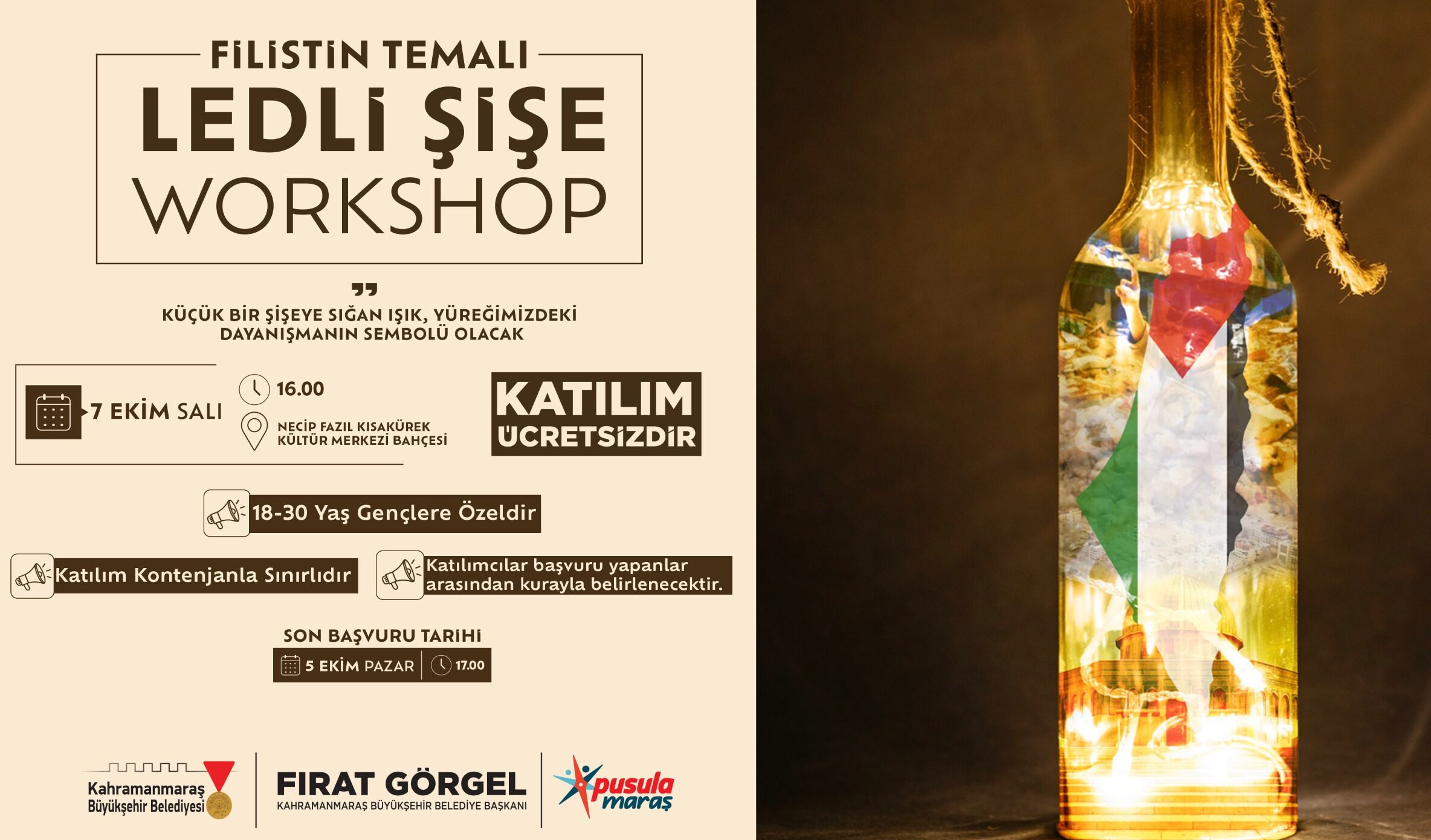 Pusula Maraş Gençliği, Filistin İçin Işık Yakıyor!