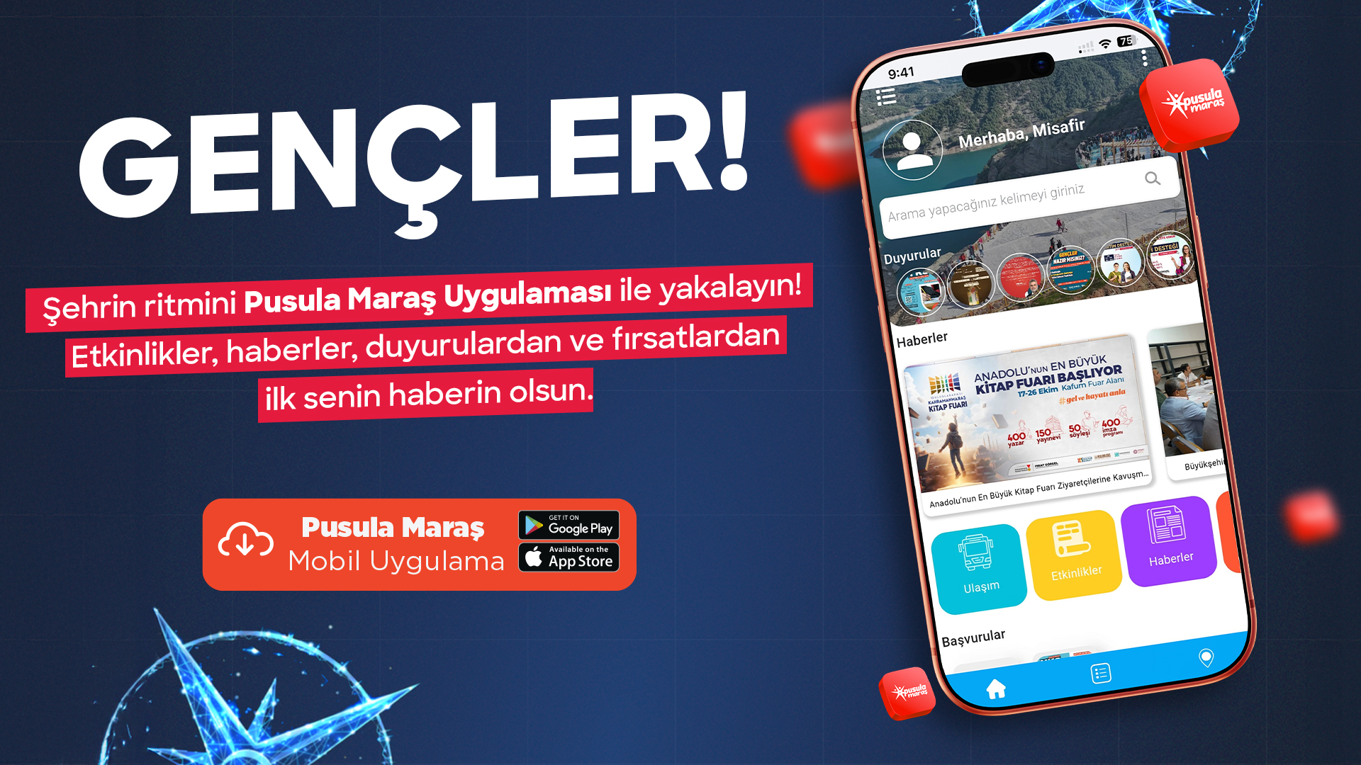 Pusula Maraş Gençlerle Büyüyor; 113 Bini Aşkın Genç Uygulamayı Kullanıyor