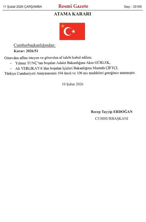 Kabinede iki isim değişti: Resmi Gazete'de yayımlandı: İşte yeni bakanlar