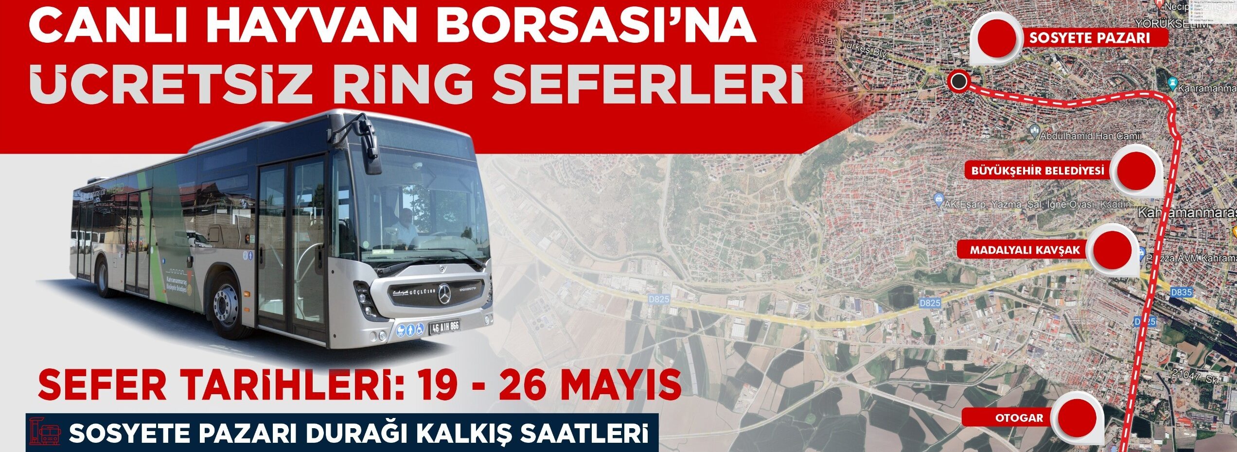 Canlı Hayvan Borsası’na Ücretsiz Ring Seferleri Başlıyor