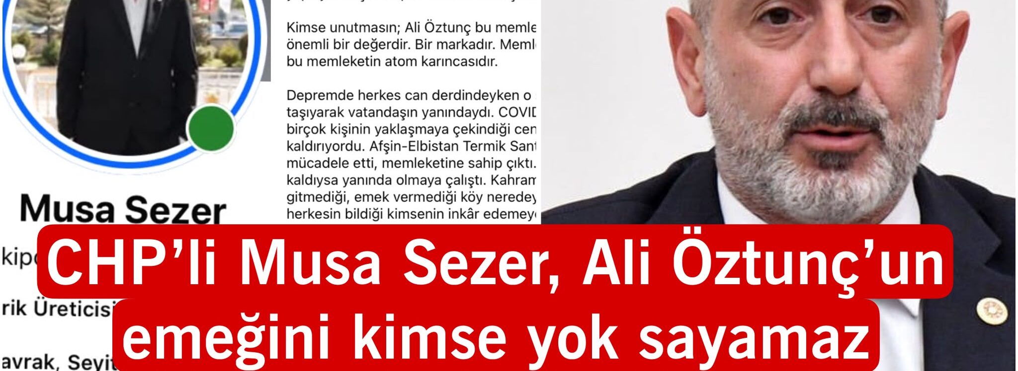 CHP’li Musa Sezer, Ali Öztunç’un emeğini kimse yok sayamaz