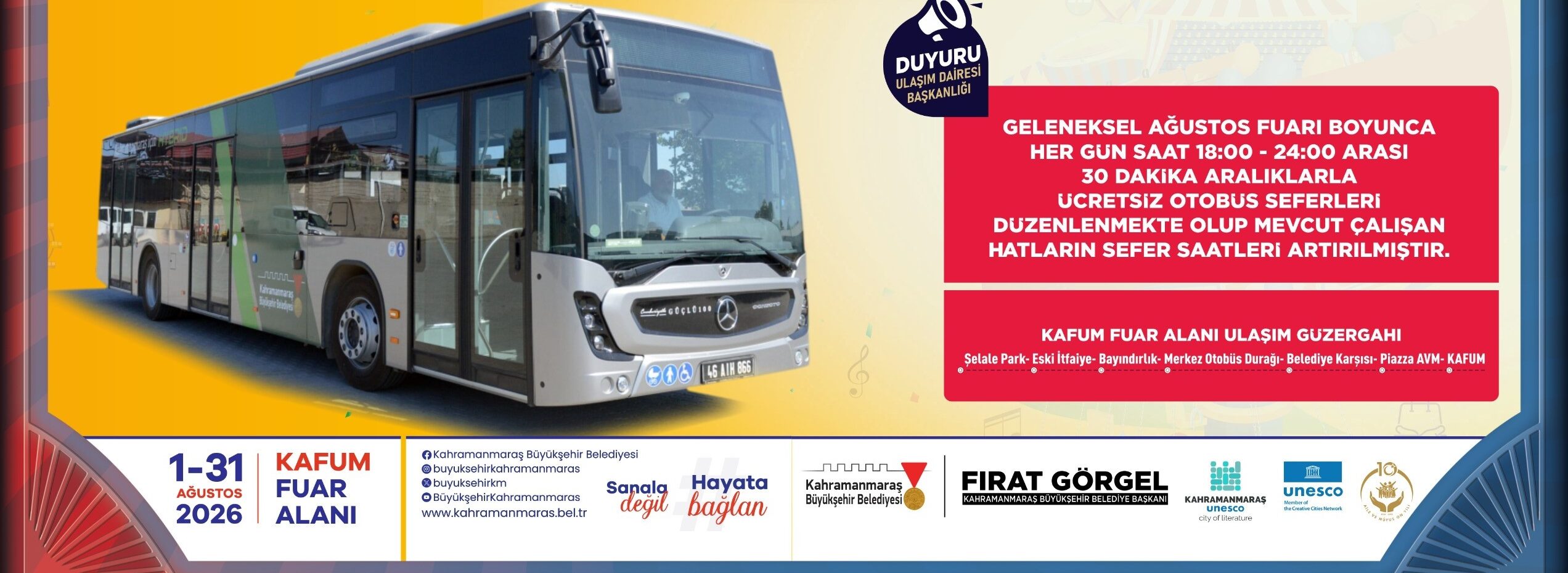 Büyükşehir’den Geleneksel Ağustos Fuarı’na Ücretsiz Ulaşım